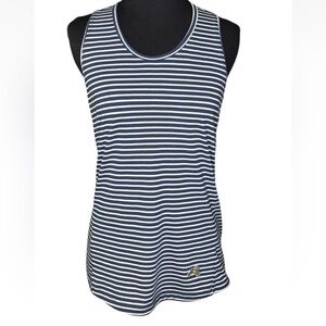 Tracksmith Horizon Blue Whtie Striped Tank Top Small S Sleeveless Shirt Run Gym